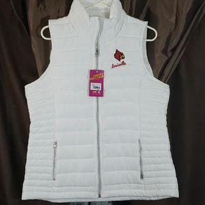 White University of Louisville puffer vest Sz.L